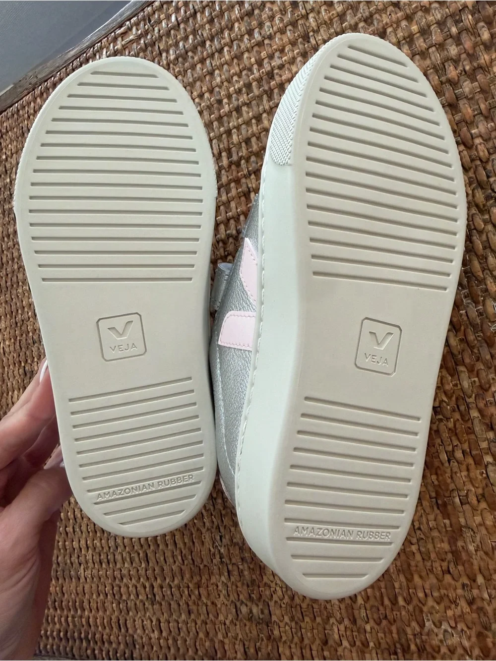 Veja Kids Silver Velcro Sneakers